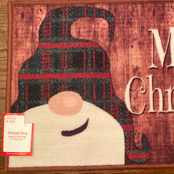 Christmas Gnome Rug, Gnome Rug, Indoor Machine Washable Printed Rug 27” X 17” - Picture 3 of 13
